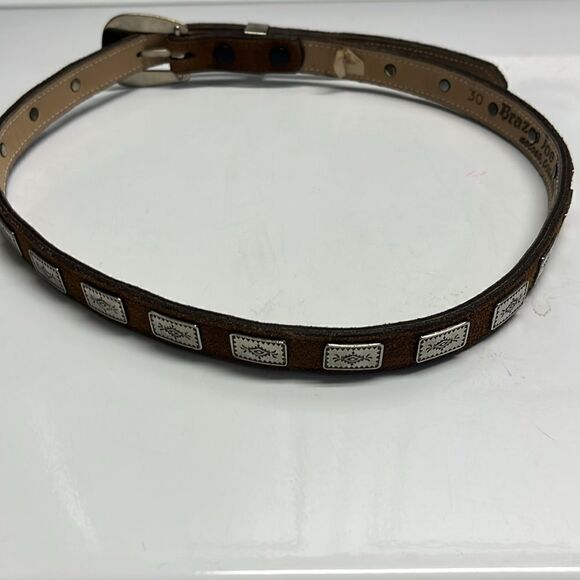 Brazos Joe Belt Co. Nocana, Texas, USA Thin Concho Belt Silver-Tone Hardware 30 main image 4